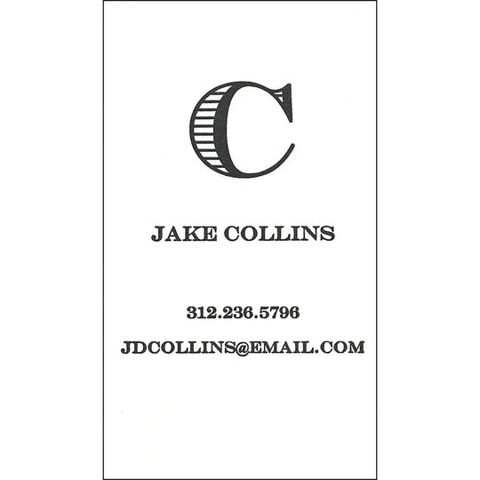 Collins Stately Initial Letterpress Contact Cards